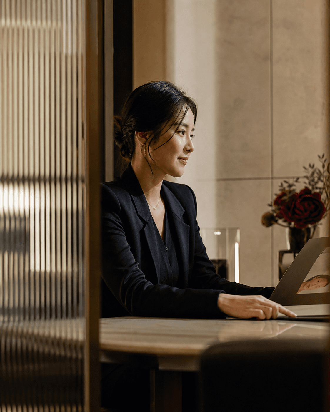 A coordinator in a refined Seoul clinic
